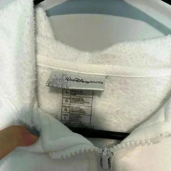 Walt Disney World Zip Up Hoodie Sweatshirt Fleece Lined Mickey Mouse Kids Size L - Picture 4 of 5